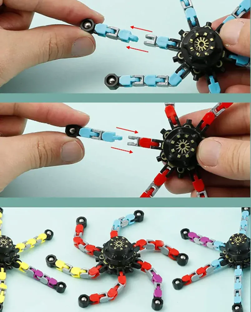 Fidget spinner - MECHANICKÝ TRANSFORMER - MODRÝ
