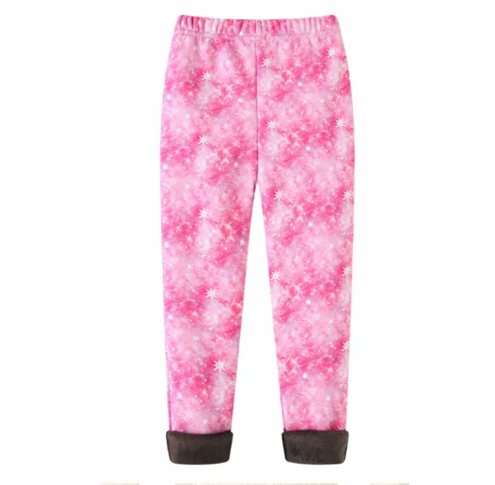 Zateplené termo legíny - RŮŽOVÉ - HVĚZDIČKY (4-5 let)