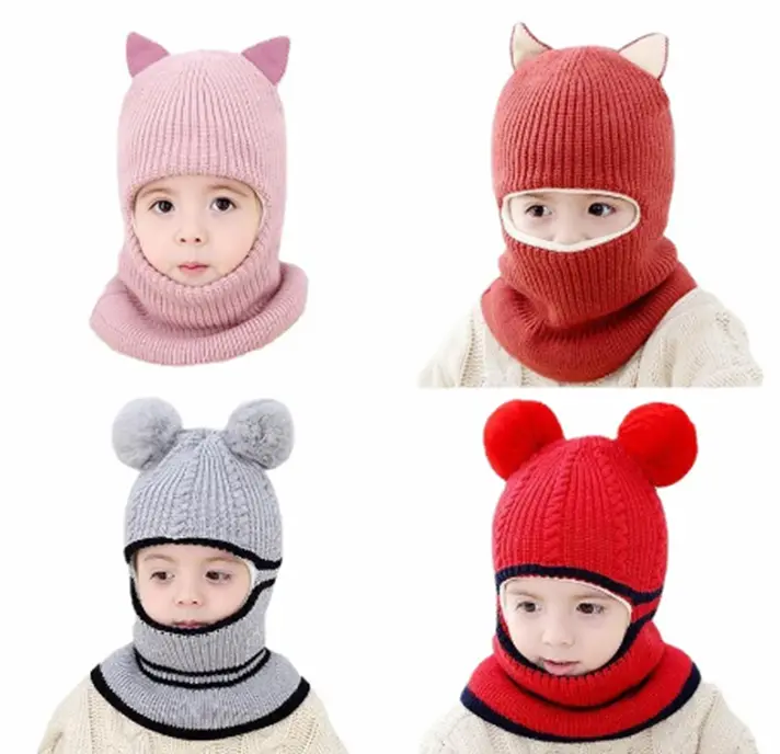 Pletená zimní kukla - RŮŽOVÁ