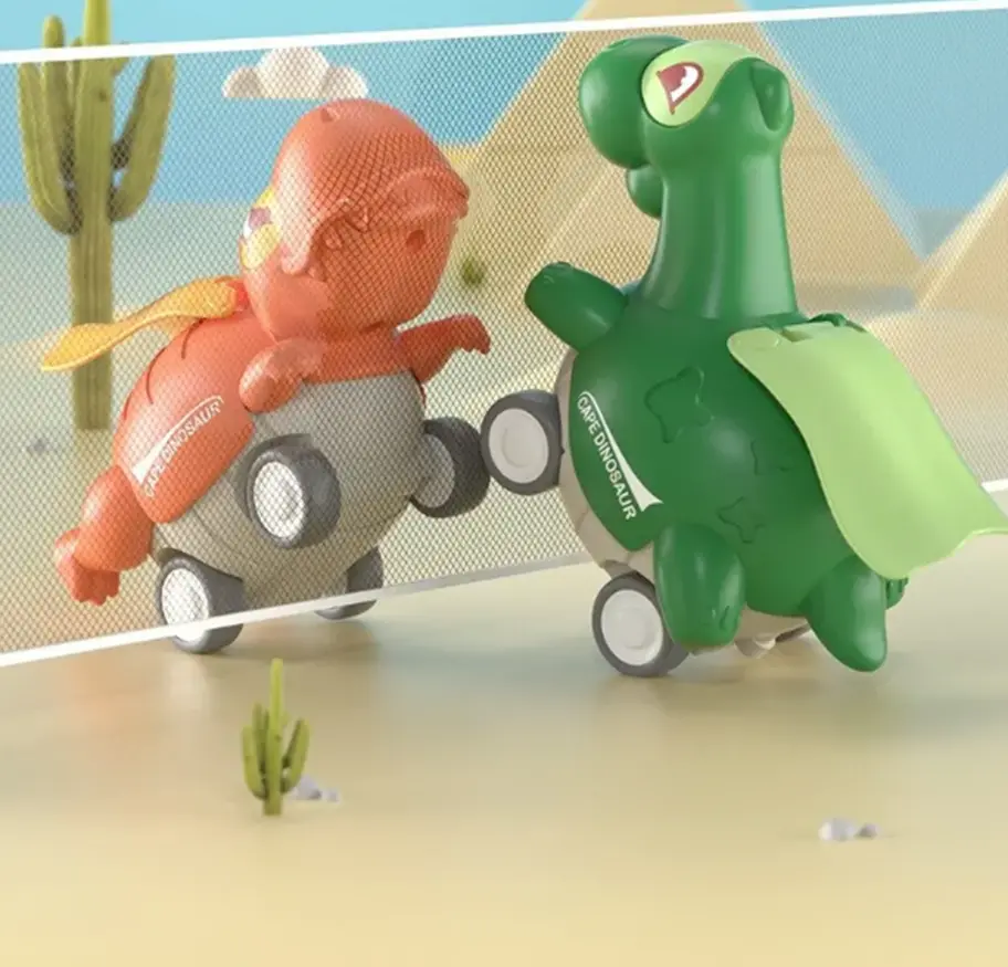 Autíčko pro nejmenší - DINOSAURUS - ORANŽOVÝ