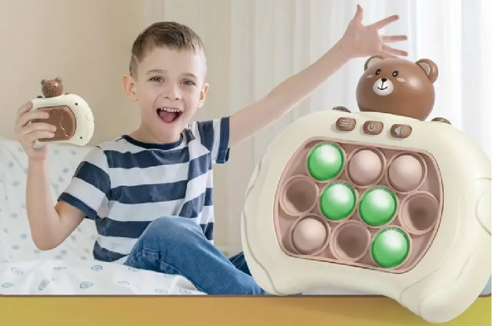 Elektronická hra - POP IT FAST PUSH - MEDVÍDEK - Hnědý