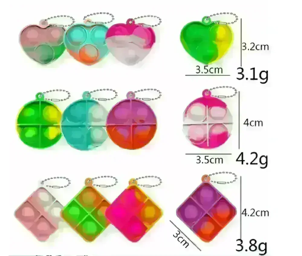 POP IT antistresová klíčenka - ČTVEREC 5