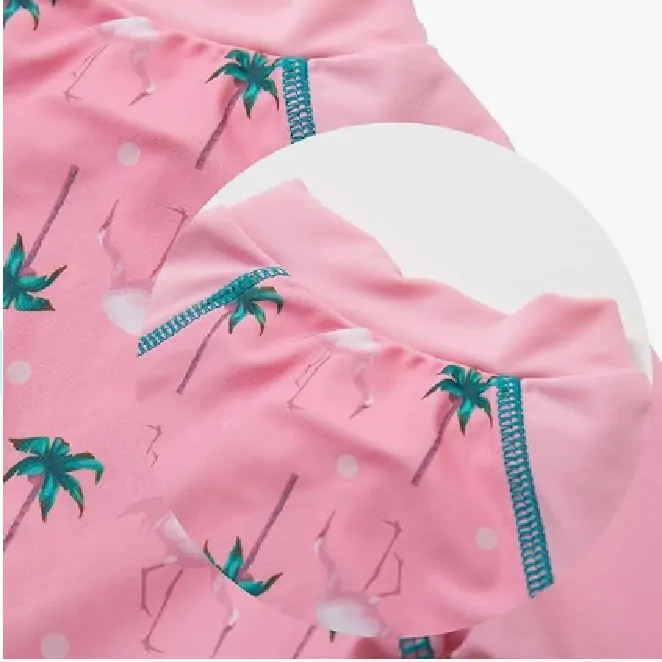 Jednodílné plavky/overal s 3/4 rukávy a čepicí (9-12 m) - PALMY