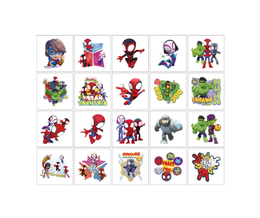 Dětské dočasné tetování - 20 ks - SPIDER MAN - SPIDEY AND HIS AMAZING FRIENDS (A)