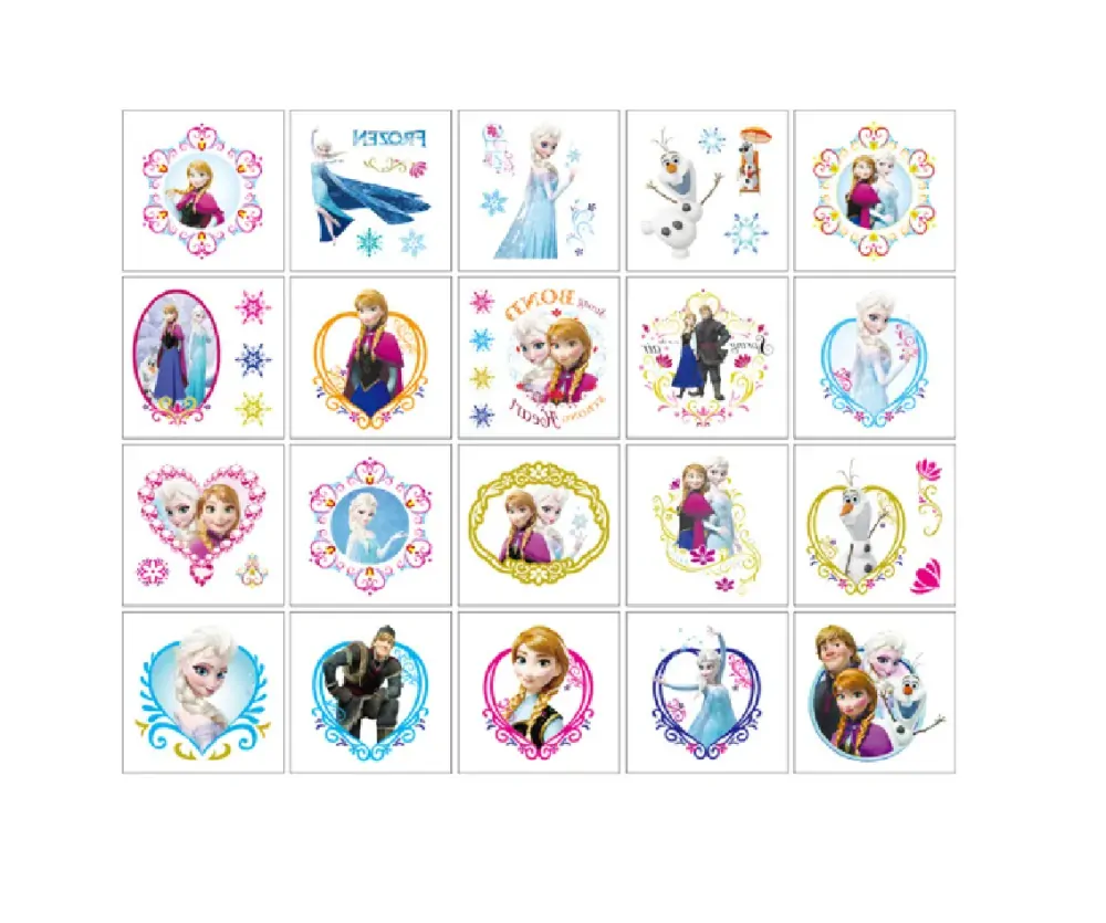 Dětské dočasné tetování - 20 ks - FROZEN/LEDOVÉ KRÁLOVSTVÍ (A)