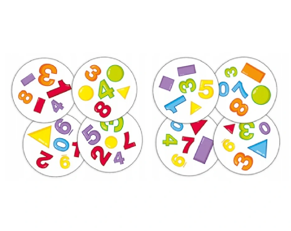 Postřehová hra Dobble - ČÍSLA A TVARY - S VADOU