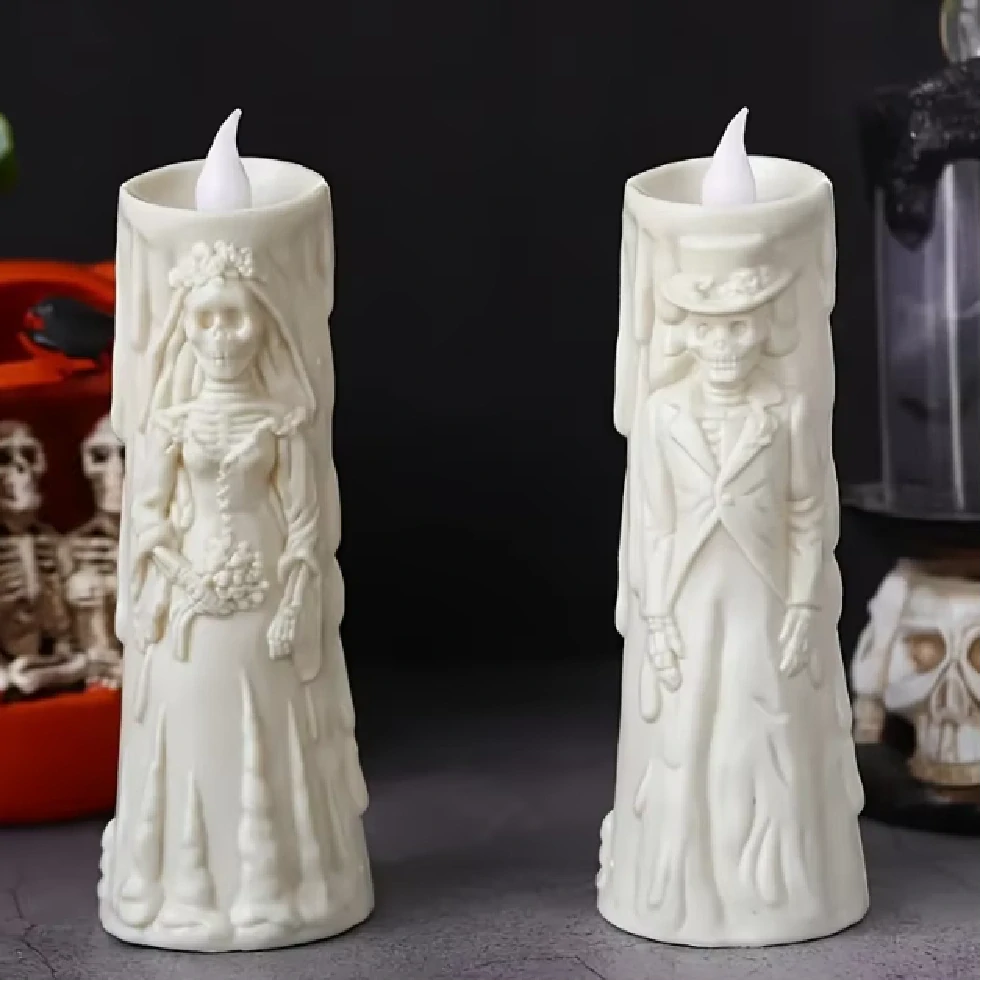 LED lampa na HALLOWEEN - SVÍČKA - ŽENÍCH