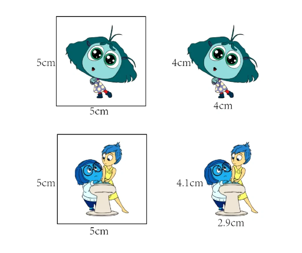 Dětské dočasné tetování - V HLAVĚ - INSIDE OUT - 20 ks 