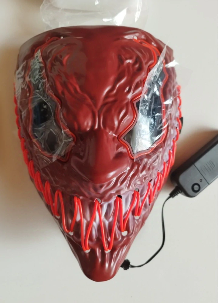 LED Maska na Halloween - VENOBAT - ČERVENÁ