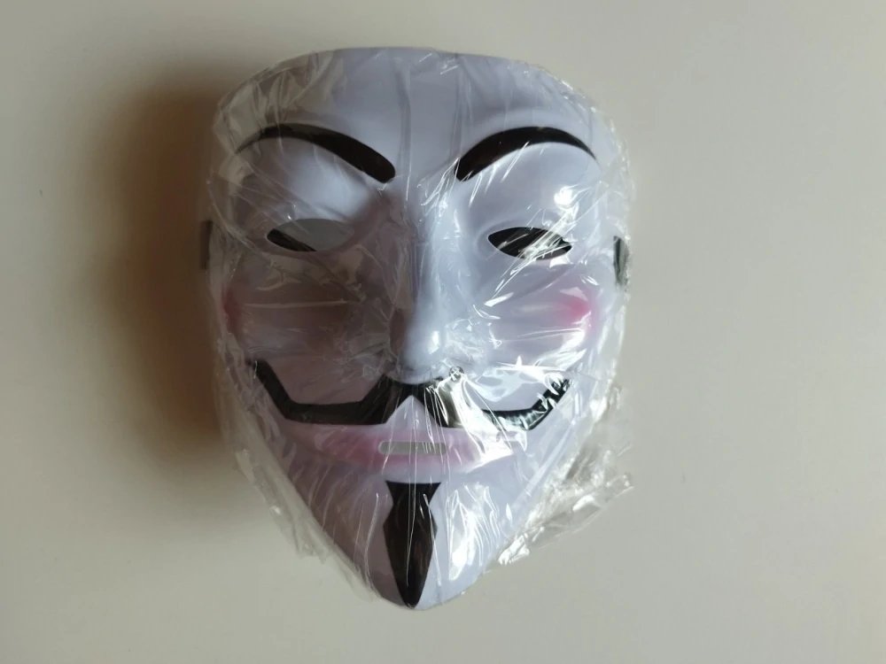 Maska na Halloween - VENDETTA Guy Fawkes - BÍLÁ 