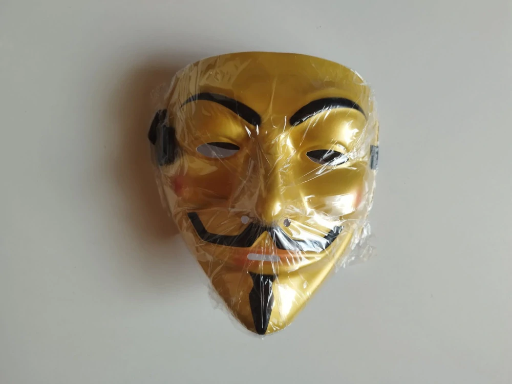 Maska na Halloween - VENDETTA Guy Fawkes - ZLATÁ