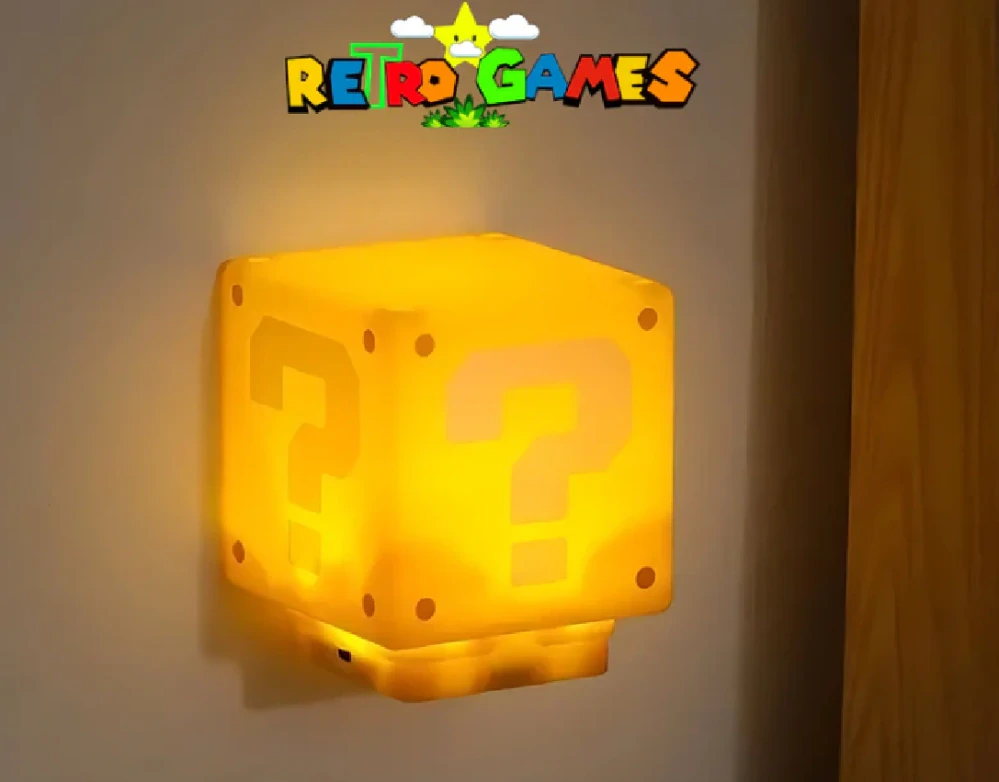 LED noční lampa na nabíjení - SUPER MARIO BROS - KOSTKA S OTAZNÍKEM