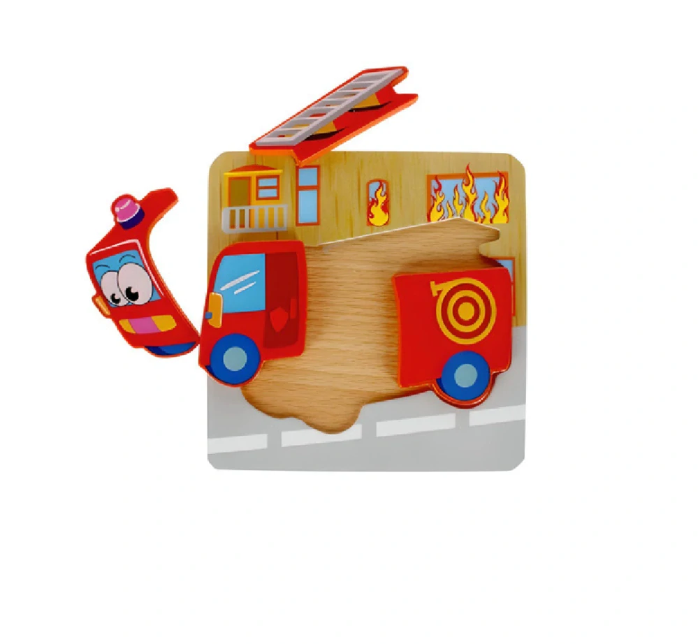 Dřevěné puzzle pro nejmenší (S) - HASIČSKÉ AUTO