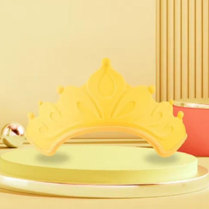 Dětská sprchovací čepice - KORUNA - ŽLUTÁ