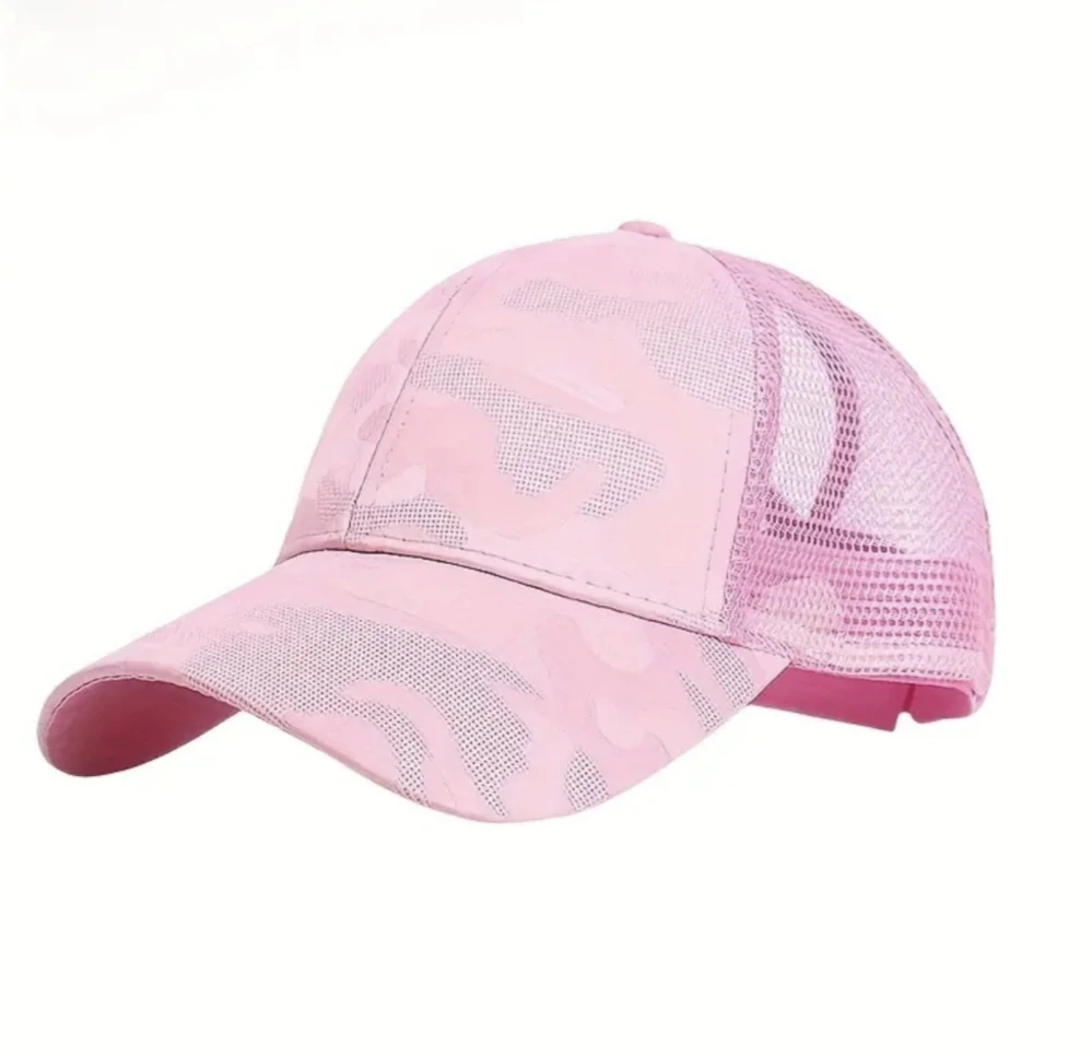 Síťovaná kšiltovka s otvorem pro culík - RŮŽOVÁ