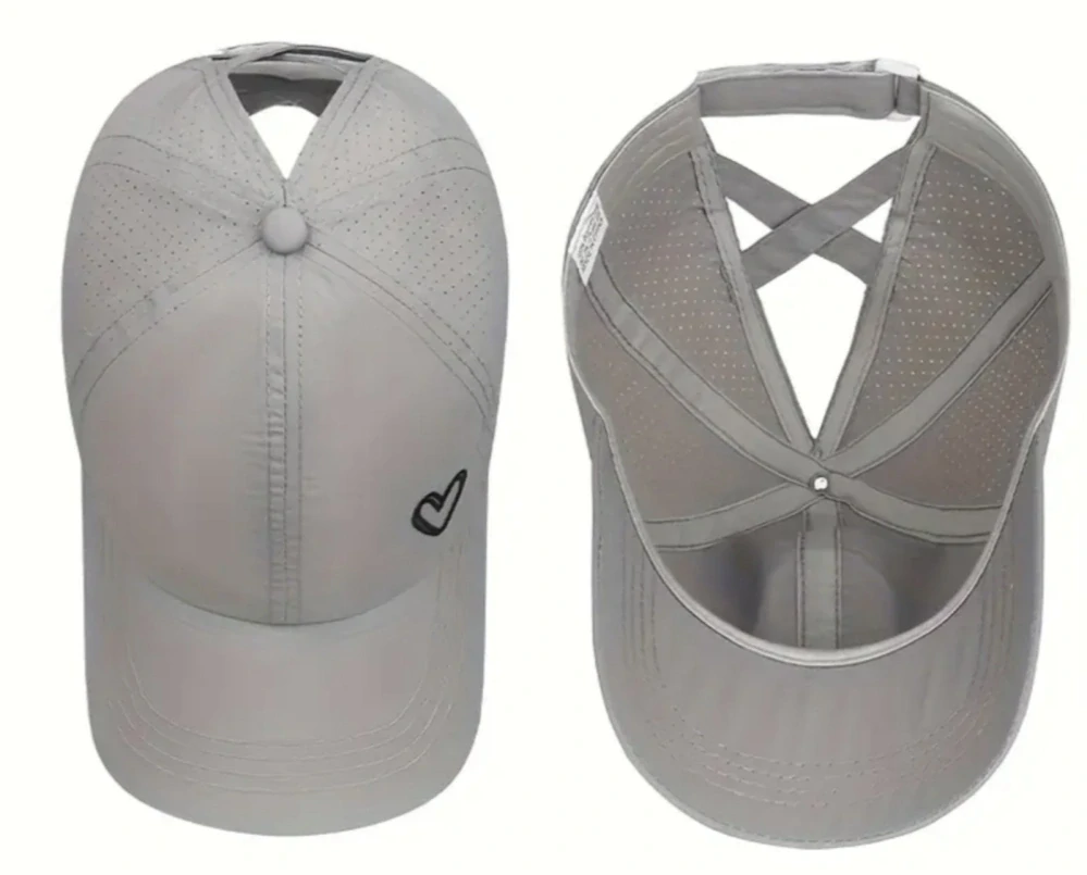 Letní kšiltovka s otvorem pro culík - ŠEDÁ