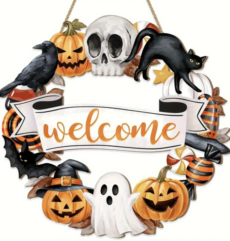 Malá dekorace na dveře - HALLOWEEN - VĚNEC