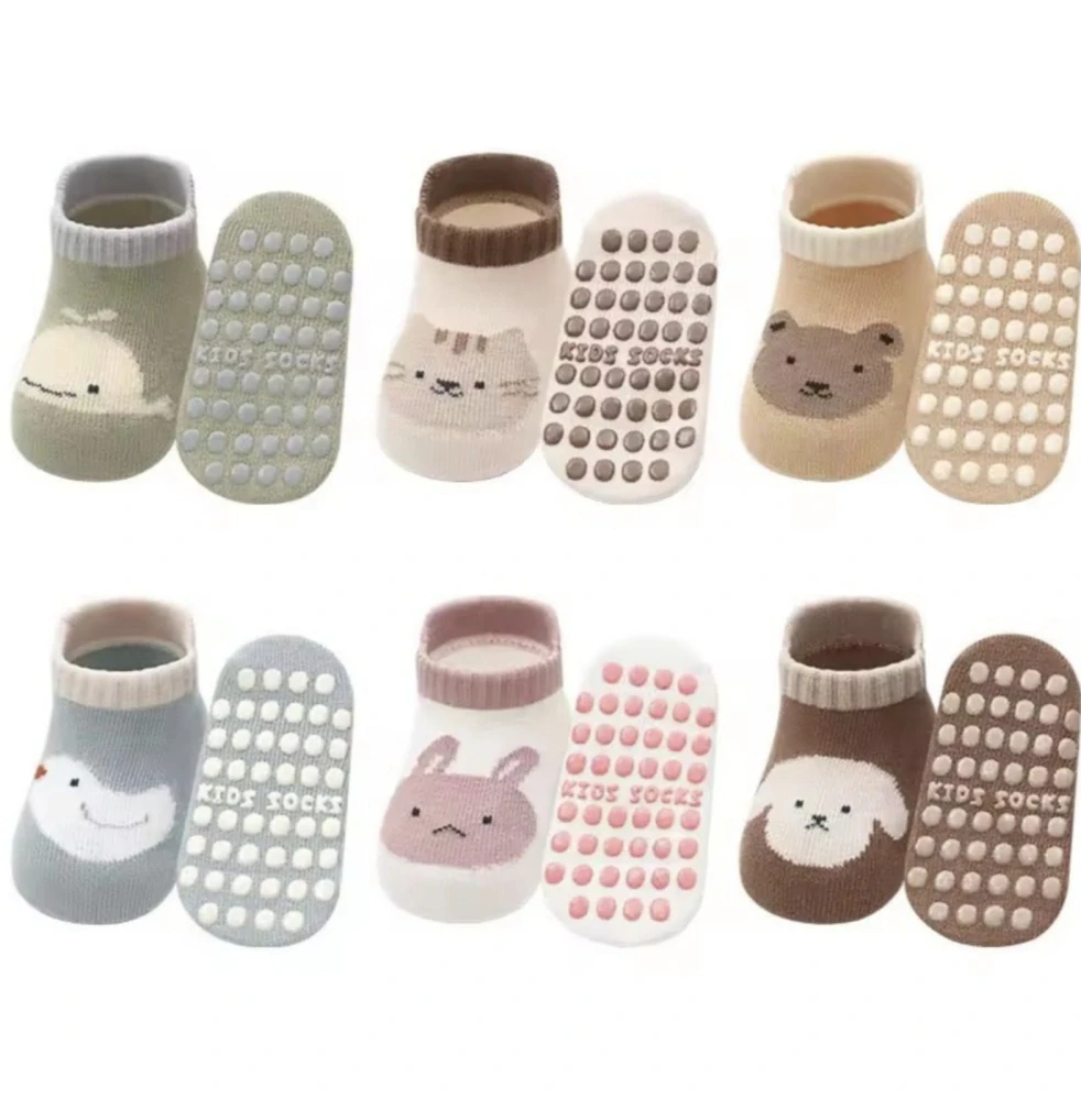 Protiskluzové ponožky - HNĚDÉ - PEJSEK (12-36 m) M