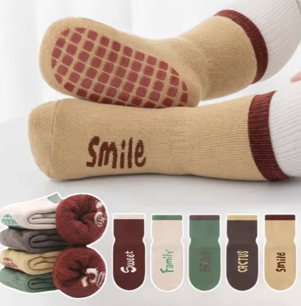 Teplé protiskluzové ponožky - ZELENÁ - (3-5let) L