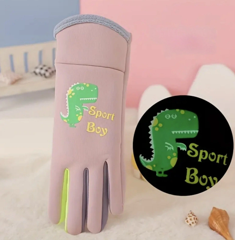 Zimní termo rukavice - MODRÉ - DINOSAURUS - (3-6 let)