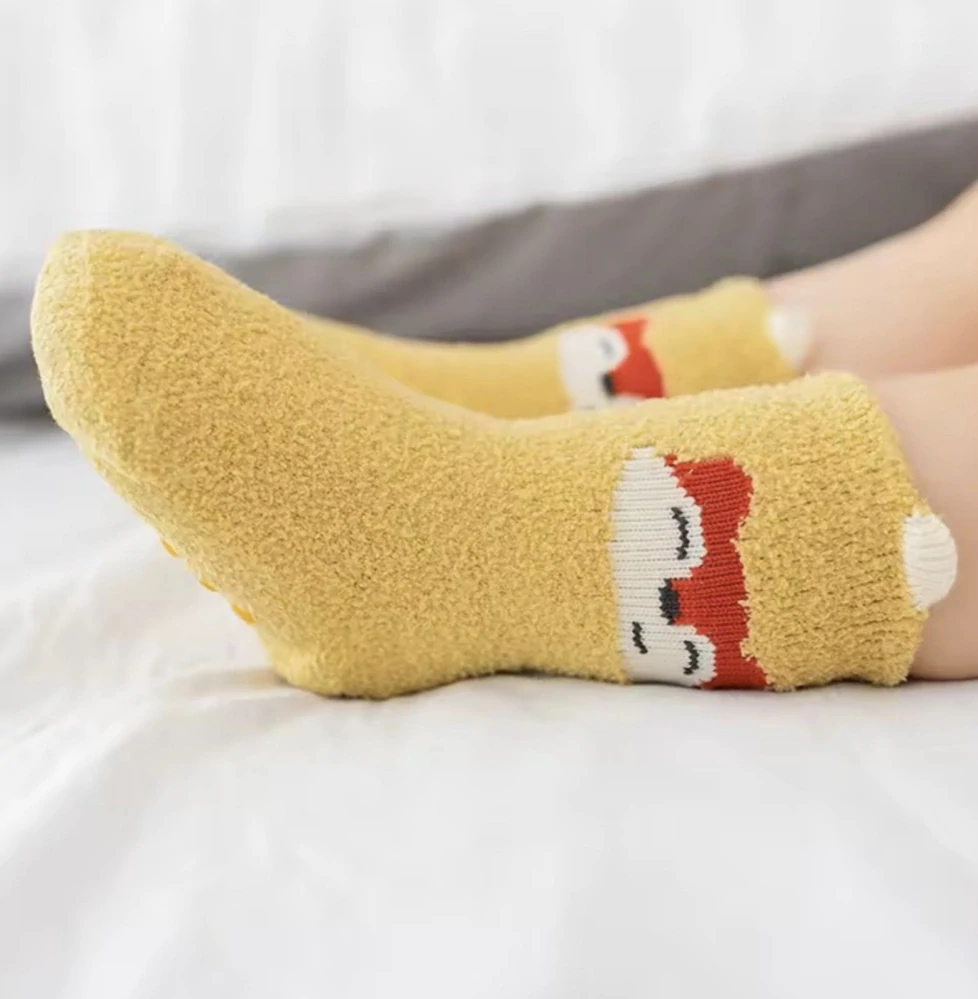 Protiskluzové flísové ponožky -  LIŠKA - (24-36 m) M