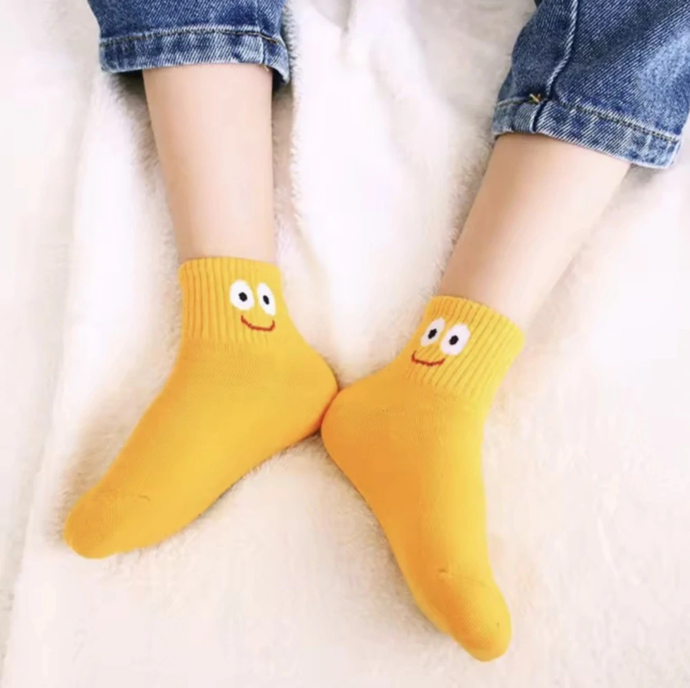 Ponožky - OBLIČEJ - MODRÉ (5-7 let) L