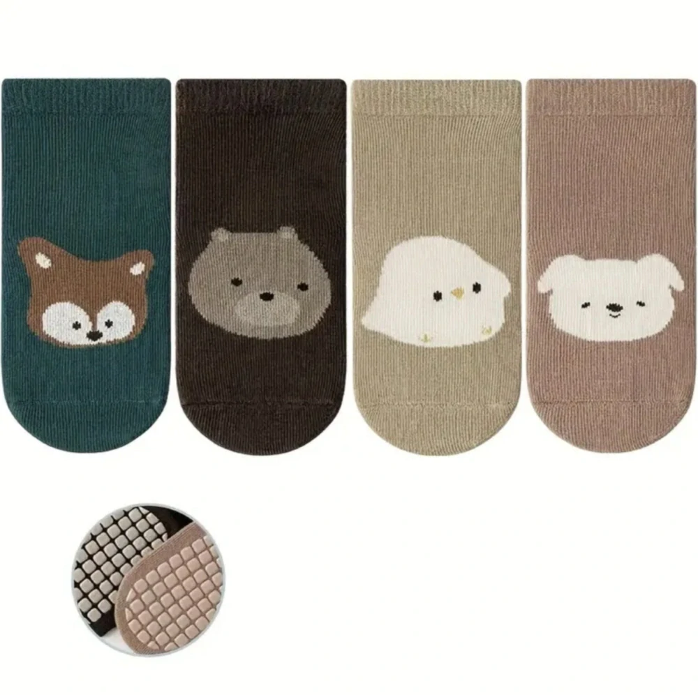 Protiskluzové ponožky - HNĚDÉ - PEJSEK - (3-5 let) L