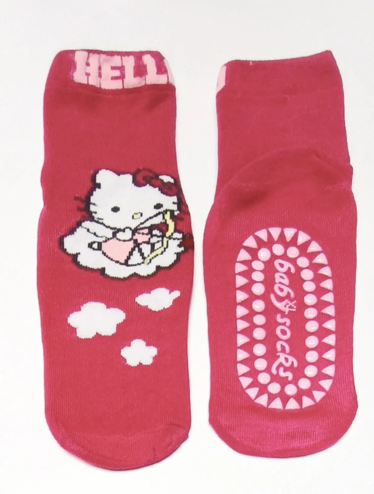 Protiskluzové ponožky SANRIO - HELLO KITTY - RŮŽOVÉ - MRÁČKY (3-8 let)