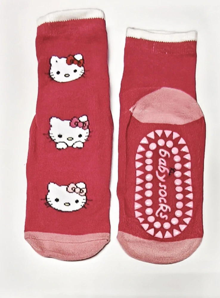 Protiskluzové ponožky SANRIO - HELLO KITTY - RŮŽOVÉ (3-8 let)