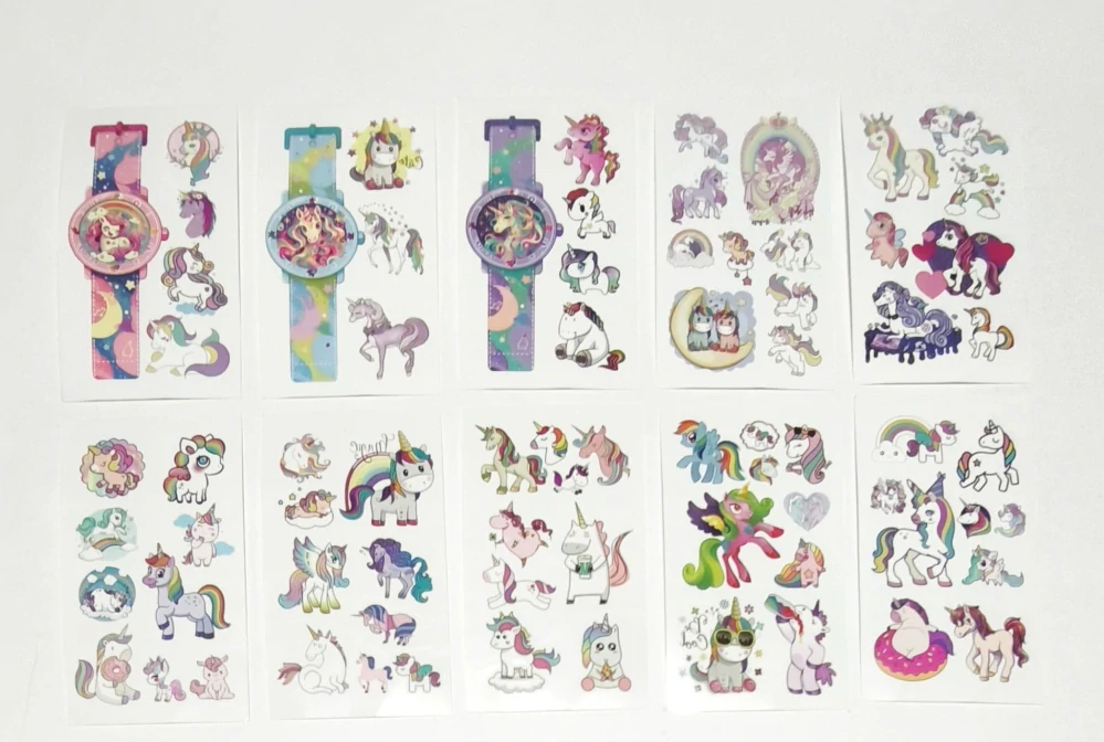 Dětské dočasné tetování - JEDNOROŽCI - 10 ks