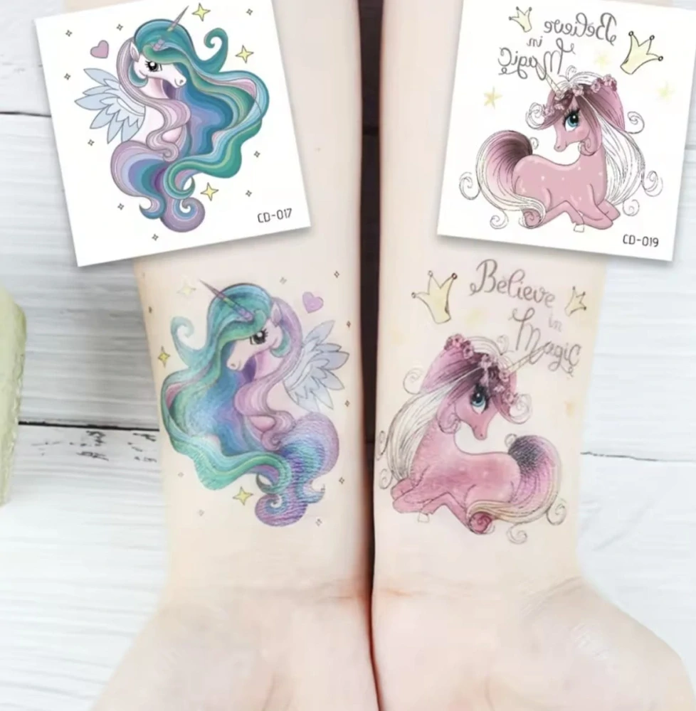Dětské dočasné tetování - JEDNOROŽCI - 15 ks