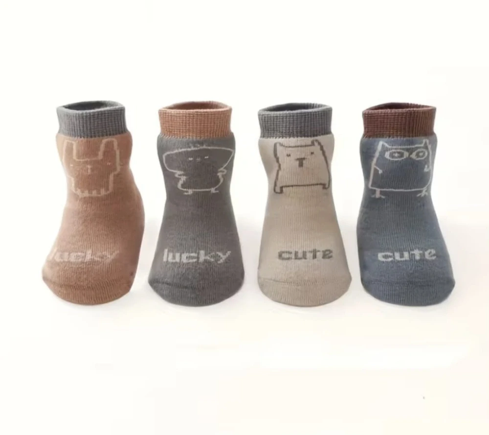 Teplé protiskluzové ponožky - MODRÉ - (0-12 m) S