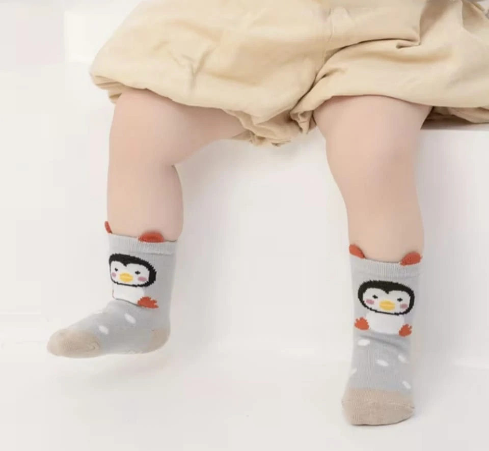 Protiskluzové ponožky s oušky - PETROLEJOVÉ - MEDVÍDEK (4-6 let) L