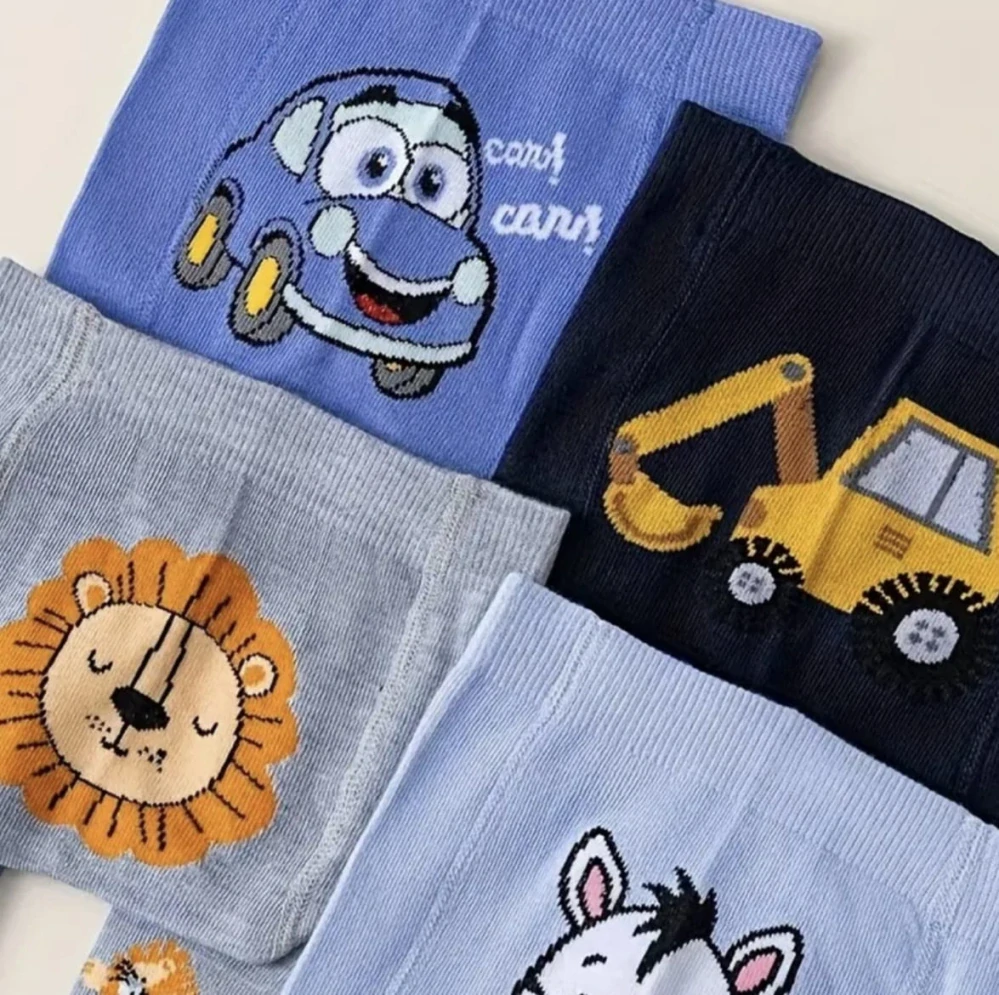 Dětské punčocháče - SVĚTLE MODRÉ - ZEBRA - (6-12 m)