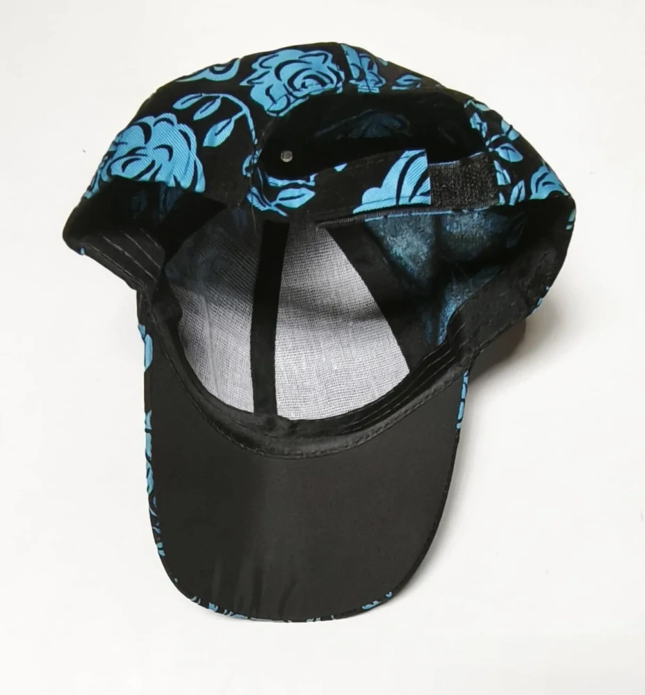 Dámská / Juniorská kšiltovka s motivem růží - ČERNO-MODRÁ (od 7 let)