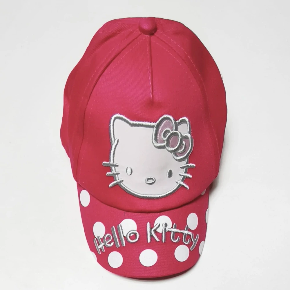 Dětská kšiltovka s motivem Hello Kitty a puntíky - RŮŽOVÁ (3-8 let)
