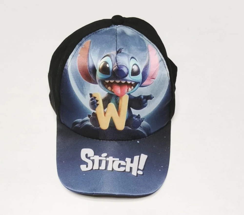 Dětská kšiltovka – Stitch s písmenem W - MODRÁ (4-8 let)
