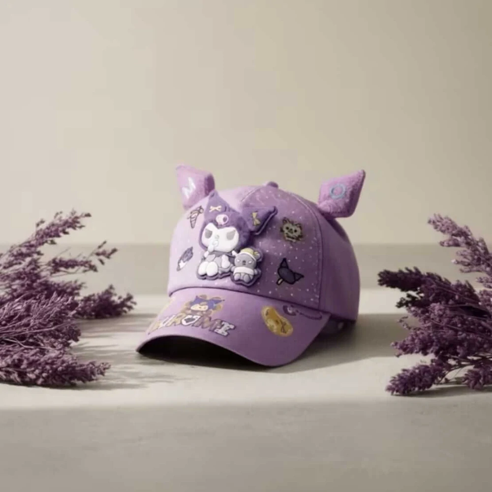 Dětská 3D kšiltovka Kuromi s oušky - FIALOVÁ (3-7 let)