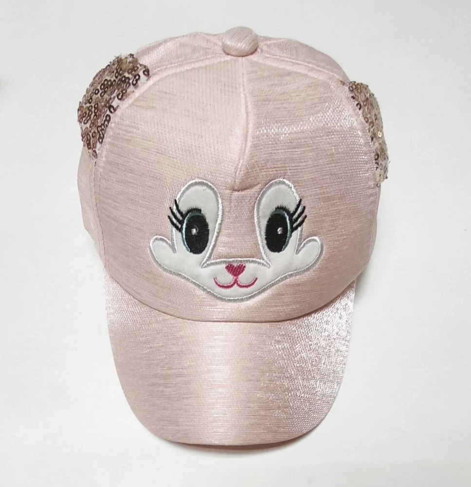 Dětská 3D kšiltovka třpytivá kočička - SVĚTLE RŮŽOVÁ (3-7 let)