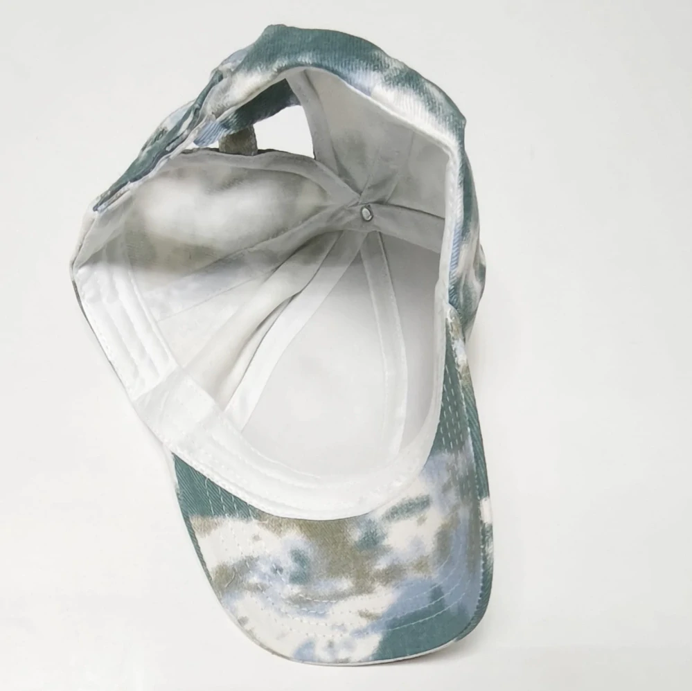 Dámská/Dívčí kšiltovka s otvorem na culík - Batika MODRO-ZELENÁ (od 7 let)