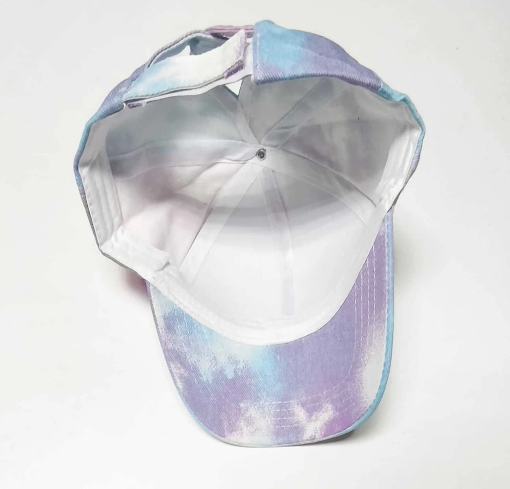 Dámská/Dívčí kšiltovka s otvorem na culík - Batika FIALOVO-MODRÁ (od 7 let)