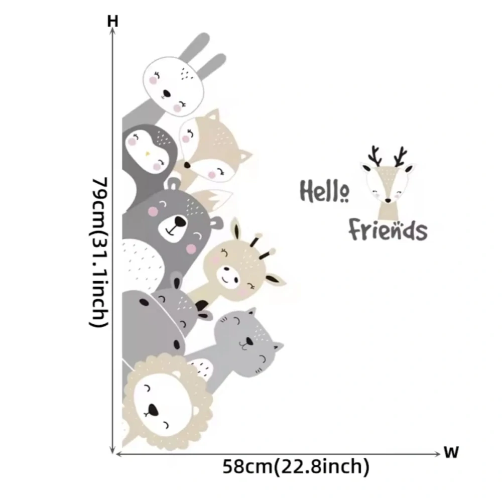 Akvarelová sada samolepek - Vykukující kamarádi HELLO FRIENDS