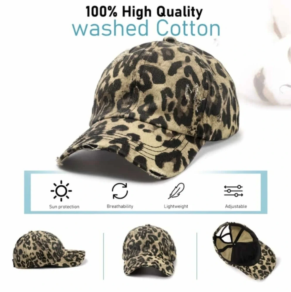 Dámská / Juniorská kšiltovka s otvorem pro culík – Leopardí vzor
