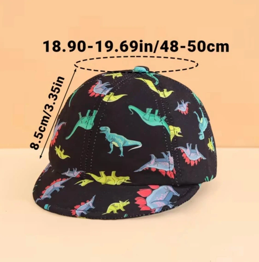 Dětská kšiltovka s dinosaury - DINO - ČERNÁ (12 m)