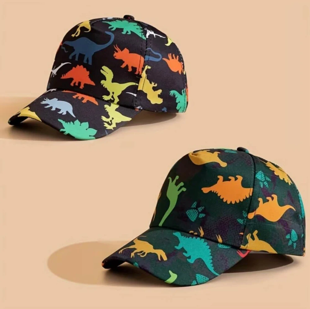 Dětská kšiltovka s dinosaury - DINO (Snapback) - ZELENÁ (2-6 let)