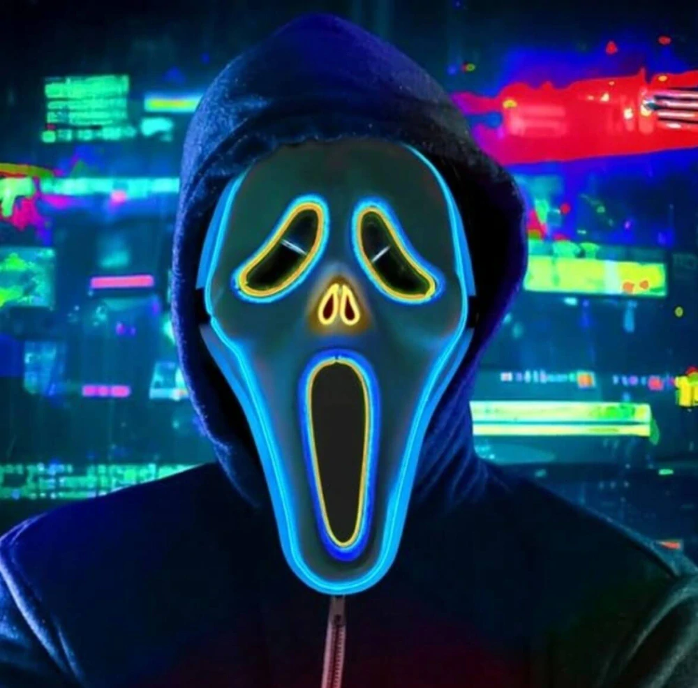 Halloweenská svítící LED maska – Vřískot / Ghostface