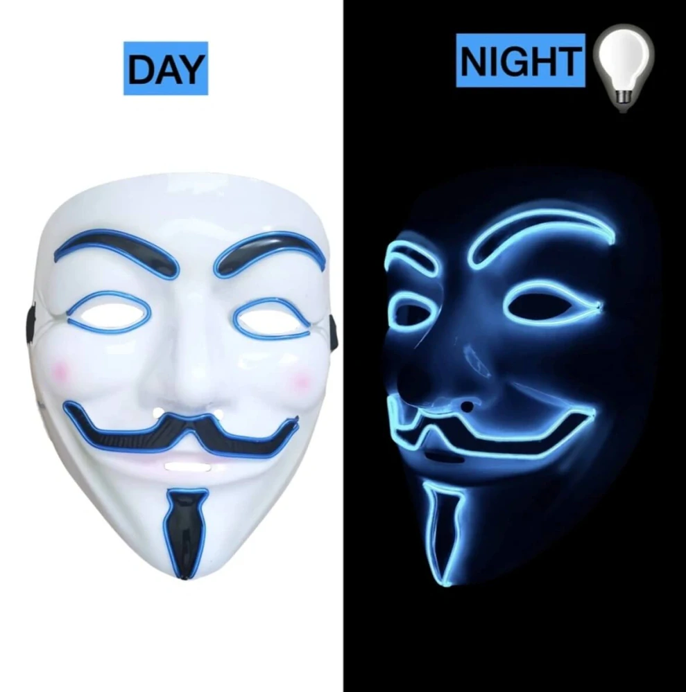 Svítící LED maska – Guy Fawkes / V for Vendetta / Anonymous