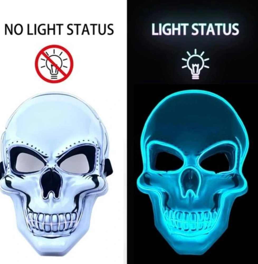 Svítící LED maska – Lebka (Modré světlo)