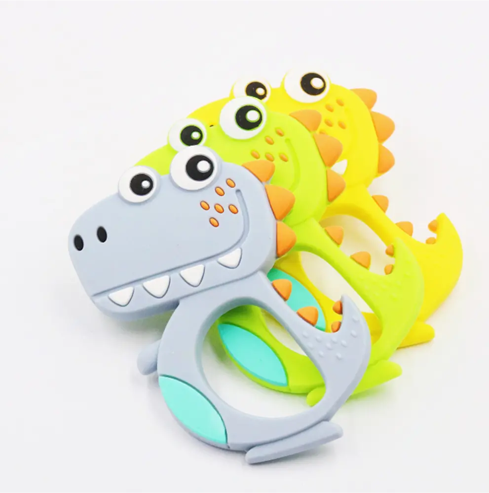 Silikonové kousátko - DRÁČEK - ŽLUTÉ