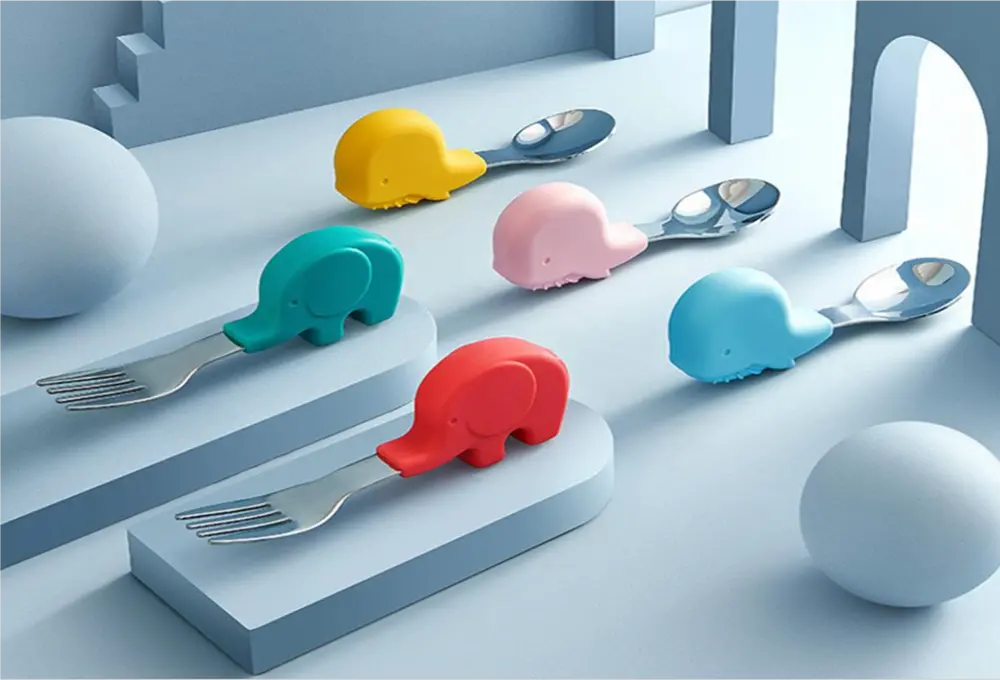 Příbor pro nejmenší (KLASIK) - SLONÍK - MERUŇKOVÝ